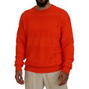 Dsquared² Orange Cotton Long Sleeves Men Pullover Men's Sweater